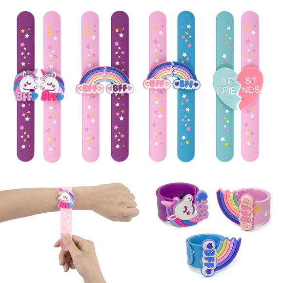 Pulseras Little World de silicona para fiestas infantiles, 8 unidades, de Slap Bracelets