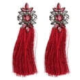 thumbnail image 1 of Boucles d'Oreilles Pompon, Boucles d'Oreilles en Forme de Fleur en Alliage Pompon Boucles d'Oreilles en Forme de Fleur Vintage pour les Clients de Concerts Rouge, 1 of 8