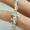 thumbnail image 2 of Tennis Wedding Bracelet 5.30 CT Round Cut White Moissanite 14K Yellow Gold Plated, 2 of 3