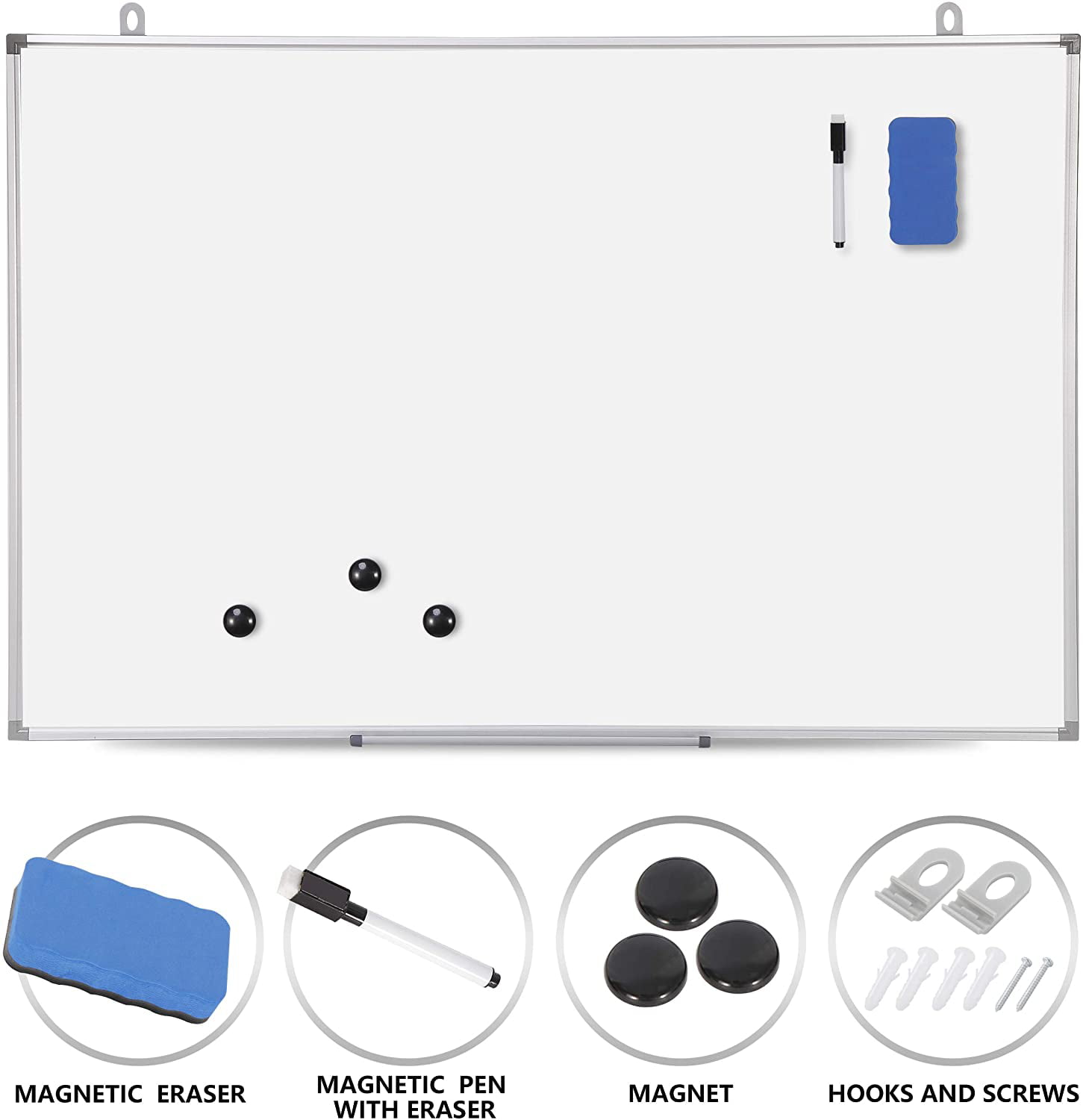 Home Lockways Magnetic Dry Erase Board Office 2 Pack Magnetic Whiteboard White Board 36 x 24 Inch for School 