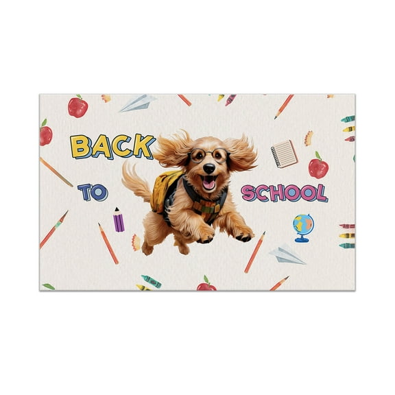 Back to School Cute Afghan Hound Doormat Dog Lover Indoor Outdoor Welcome Mat - 13010