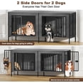 thumbnail image 3 of POAO 55.12"L Dog Crate Furniture for 2 Dogs,Heavy Duty Double Dog Crates for Small Dogs(0-20 Pounds),Dog Kennel Furniture Indoor as TV Stand,Dark Grey, 3 of 7