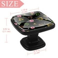 thumbnail image 3 of 4 Pcs Square Cabinet Handle Cupboard Knob Drawer Pulls Handle Pink Flower Drawer Knobs with Screws Furniture Decoration, 3 of 5