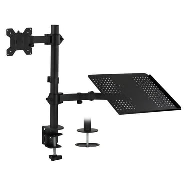 Mount-It! Monitor Mount and Desk Stand with Laptop Holder | Fits 17"-27" Computer Screens