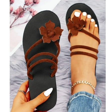 

Feiboyy Women Flip Flops Flower Sandals Fashion Slippers Flat Open Toe Slippers Summer Casual Fashion Sandals Bathroom Beach Slippers
