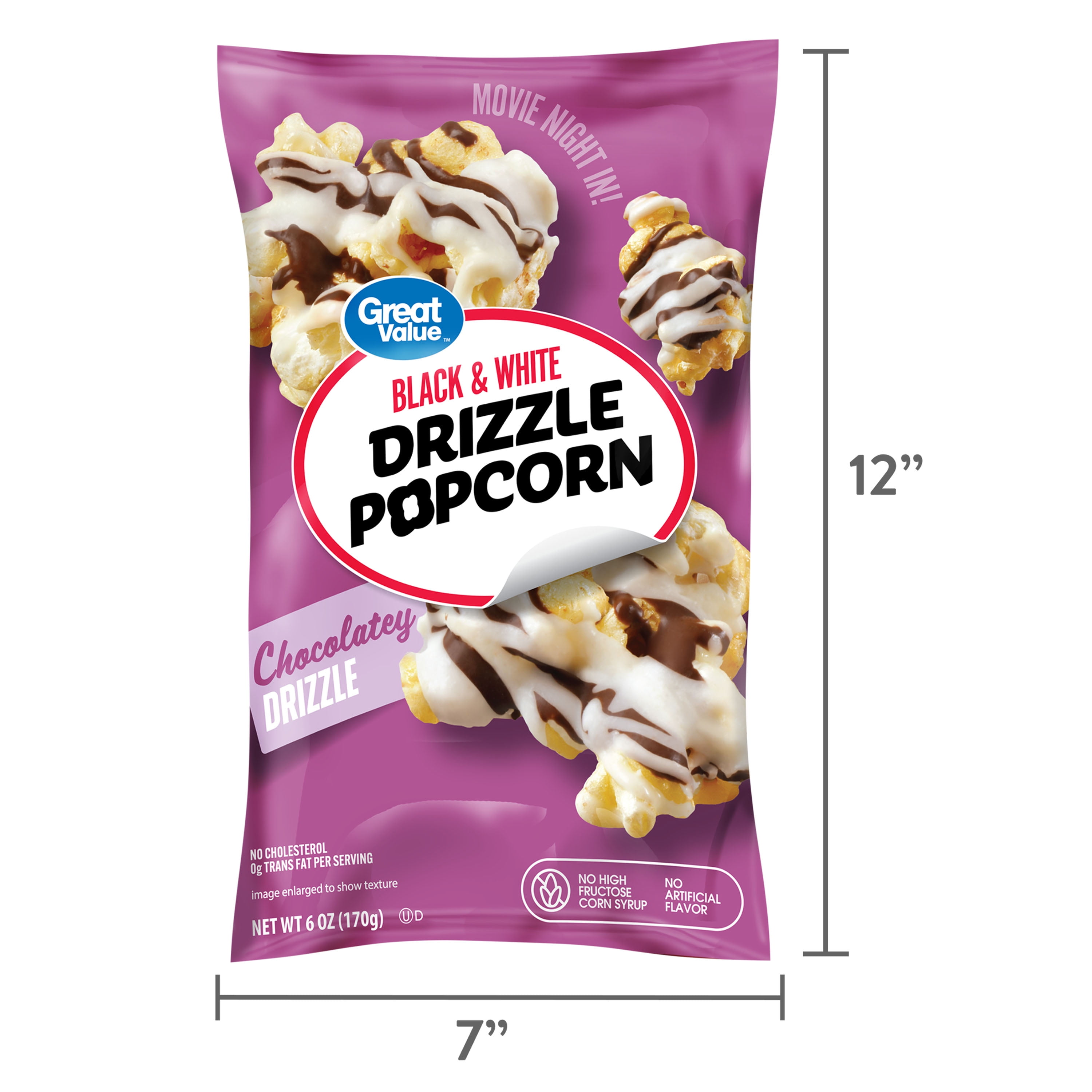 Great Value Black and White Drizzle Popcorn, 6 oz
