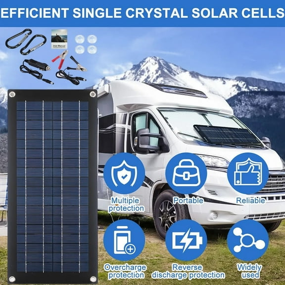 60W Solar Panel 12V-18Volt Trickle Battery Charger For Caravan Car Van Boat Kit