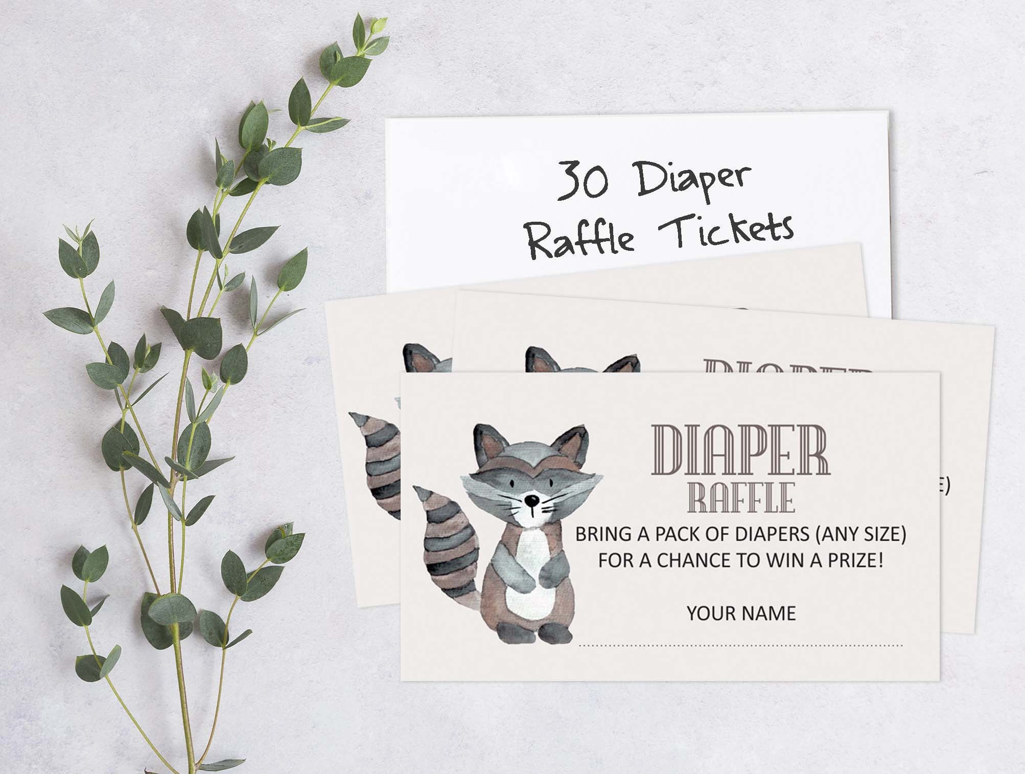 Inkdotpot 30Baby ShowerDiaper Raffle Ticket Lottery Insert Cards Supplies Games For Baby Shower Party Jungle Animals Bring A Pack Of Diapers To Win Favors Gifts And Prizes