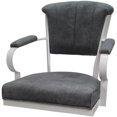 thumbnail image 3 of Miami Counter Height 26" Swivel Tilt Metal Bar Stool-Charcoal Fabric-White Frame, 3 of 3