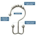 thumbnail image 4 of AmazerBath Shower Curtain Hooks, Shower Curtain Rings Rust Proof Metal Double Glide Shower Hooks Rings for Bathroom Shower Rods Curtains, Set of 12 Hooks - Nickel, 4 of 7