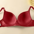 thumbnail image 5 of Fatuov Full Coverage Wire Bras for Women Supportive Solid Color Soft Everyday Bra for Running, Push Up Lightly Lined Bra 40B, Red, 5 of 5