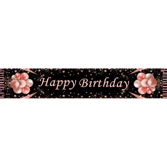 LUUFILx Black Gold Happy Birthday Party Backdrop For Photo Black Happy Birthday Adult Theme Party Decoration Supplies DIY Backdrops
