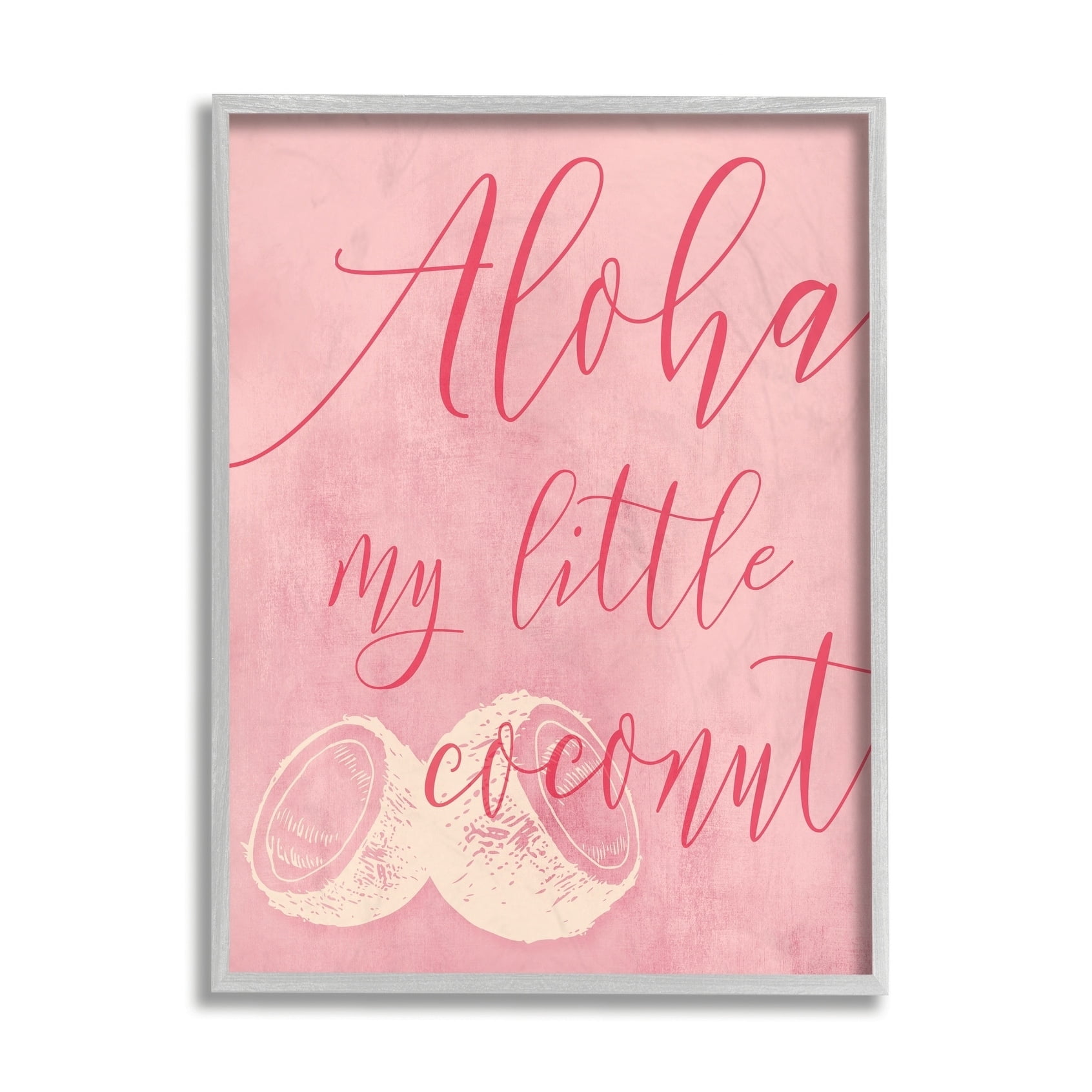 The Kids Room by Stupell Pink Aloha My Little Coconut Framed Wall Art by Daphne Polselli