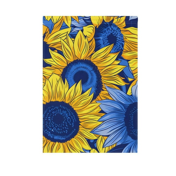 Garden Flag 12"x18" Blue Yellow Sunflowers Double-Sided Yard Flags for Outside Outdoor All Seasonal Decoration