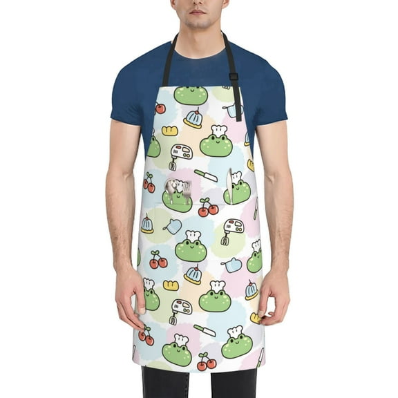Naloa Frog Wear Chef Hat Apron Kitchen Aprons with Pockets for Women Men Chef