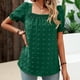 thumbnail image 4 of Blusa de gasa con cuello cuadrado de manga corta de color sólido de verano para mujer OAVQHLG3B Store  lin121212, 4 of 4