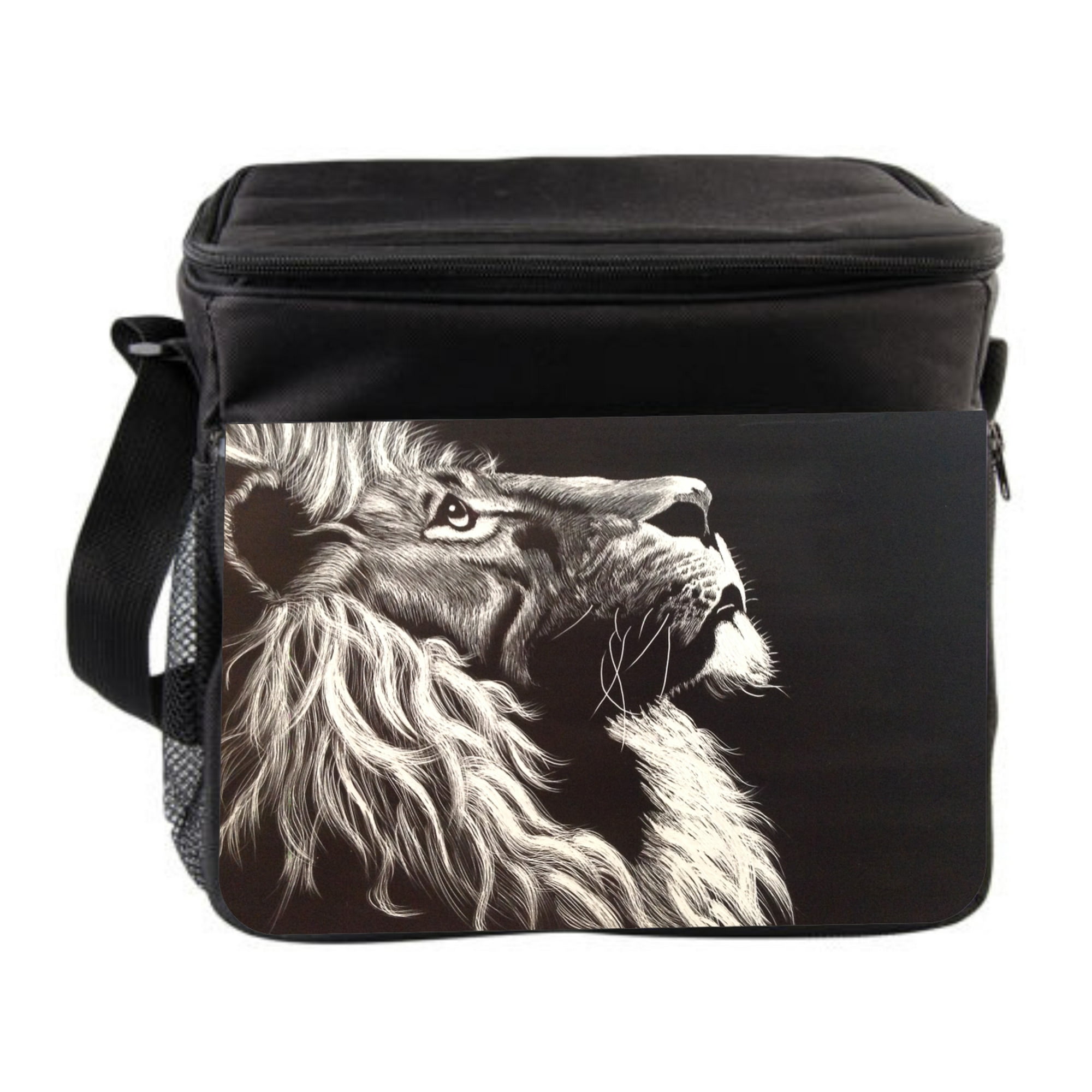 Animal Lion Looking Up Cross Body Thermo Cooler Lunch Bag For Kids and  Adults 