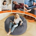thumbnail image 4 of Nextay 4FT Bean Bag Chair for Adults, Oversized Memory Foam Beanbag with Washable Cover, Soft Comfy Lounge Chair for Living Room, Bedroom, Dorm, 4 of 9