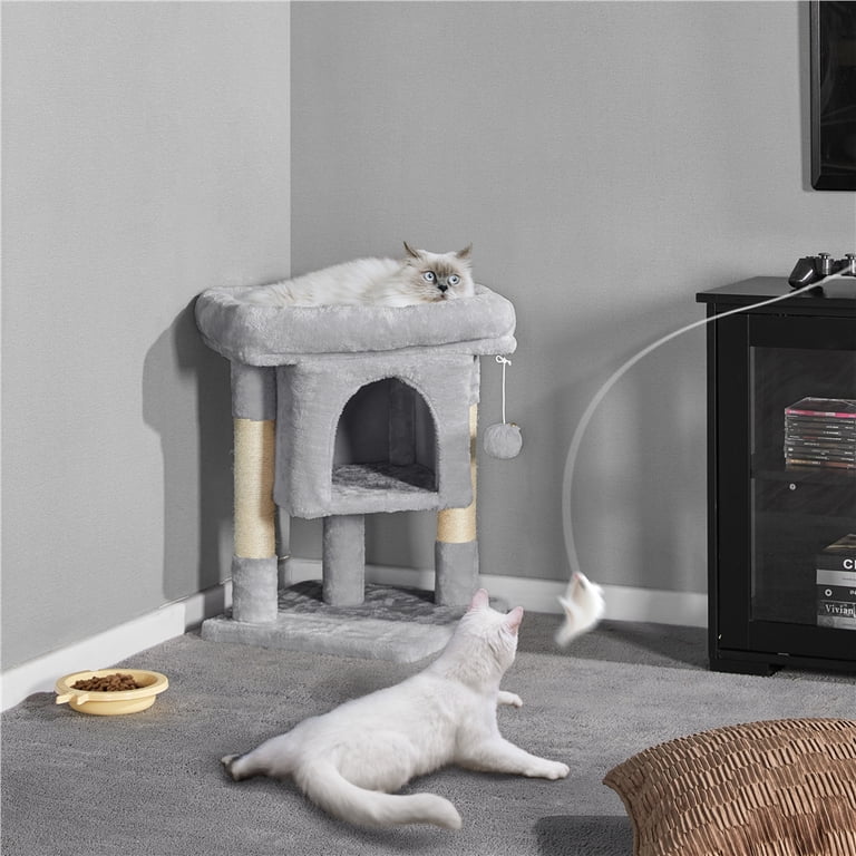 Alden Design 2-Level Cat Tree, 23 Inches, Light Gray photo 2