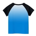 thumbnail image 4 of Kids Raglan Baseball T-Shirts Boys Girls Gradient Cotton Tops Short Sleeve Crew Neck Summer Casual Tees Color Block T Shirts Size 3-14, Blue, 5 Years, 4 of 7