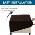 thumbnail image 4 of Eurhowing Square Ottoman Covers, Non-Slip Stretchable Jacquard Ottoman Slipcover, Pet Hair Resistant Furniture Protector for Folding Storage Stool, Chocolate, XL, 4 of 7