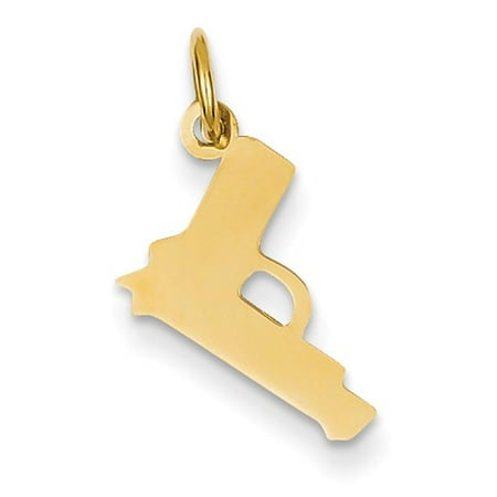 14k Yellow Gold Pistol Pendant