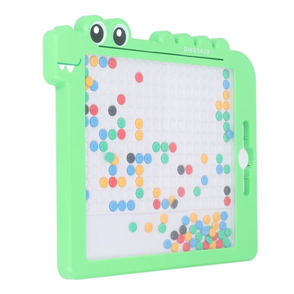 Magnetic Doodle Drawing Board, Dinosaur Magnetic Dot Art Doodle Pad for Toddlers with Pen and Beads Kids Educational Preschool Toy for Boys and Girls[Green]
