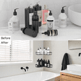 thumbnail image 5 of Koovon 2 Pack Corner Shower Caddy Shower Shelves Stainless Steel Self Adhesive Shower Caddy Rustproof Wall Mount Bathroom Rack with Extra Soap Holder Black, 5 of 7