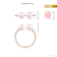 thumbnail image 5 of Angara Two Stone Japanese Akoya Cultured Pearl Open Stackable Ring in 14K Rose Gold for Women | June Birthstone Jewelry for Her, 5 of 8