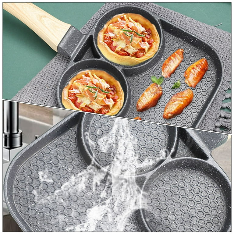 Iron Stir Fry Pan with Lids, Long Handle Skillet Cookware Cooking Wok  ,Nonstick Non Coating Frying Pan for Omelets Toast Pancakes Cake Cheese  32cm