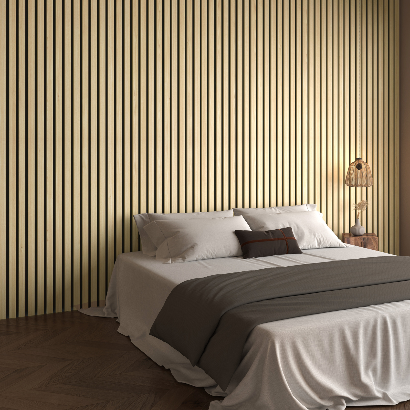 20Pcs 24" x 12" Wood Slat Acoustic Wall Paneling for Modern Interior wall Decor,MDF Accent Wooden Wall Panels,40 Sq.ft,Oak