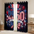 thumbnail image 2 of Manfei Usa Flag 250 Print Blackout Curtains Set of 2 (52x84 Each),Bow Flower Curtain,Red White Navy, 2 of 7