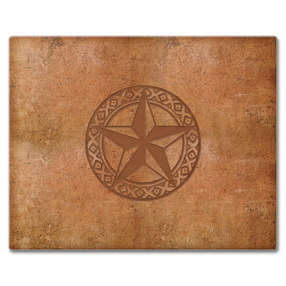 CounterArt Leather Lonestar 3mm Tempered Glass Cutting Board 15" x 12"