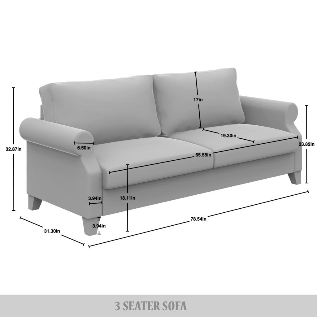 Castle Place Linen Upholstered Sofa, Dark Gray