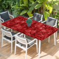 thumbnail image 2 of Red Geometric Table Cloths for 6 Foot Rectangle Tables, Vintage Minimalism Abstract Aesthetic Patio Waterproof Elastic Fitted Tablecloths, Washable Rectangular Table Cover for Camping, 2 of 8