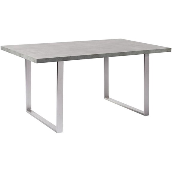 Armen Living Fenton Contemporary Dining Table with Cement Gray Top