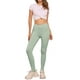 thumbnail image 2 of Inspire Chic Leggings de Algodón para Mujeres con Cintura Elástica, Pantalones de Yoga Suaves para Navidad, Medias con Espolones, Talla S, Verde Claro, 2 of 6