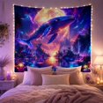thumbnail image 2 of Whale in Cosmic Nebula Scene, Dreamy Surreal Style for Space Lovers, Fantasy Ocean Decor, Housewarming Gift, Tapestry Wall Hanging for Living Room, Bedroom and Dorm, 2 of 7