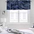 thumbnail image 3 of 2 Pack Navy Blue Marble Valance for Window Modern Abstract Gold Geometric Kitchen Valance Rod Pocket Short Curtain Topper Decorative Window Treatment for Living Room Bedroom 42"x18", 3 of 8