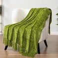 thumbnail image 5 of PAVILIA Olive Green Chenille Blanket for Twin Size Bed, Soft Light Green Knit Blanket with Tassel Fringe, Woven Knitted Decorative Blanket for Sofa Couch Living Room, Decor Gift, Twin 60x80, 5 of 7