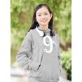 thumbnail image 2 of Number 9 With Flowers Hoodie Juniors -Image by Shutterstock,  x-Large, 2 of 4