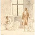 thumbnail image 3 of Wilhelm Marstrand 20x20 Black Modern Framed Museum Art Print Titled - Goethe at the Widow in Rooms (1810 - 1873), 3 of 5