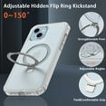thumbnail image 6 of CASEFIV for iPhone 14 Case, iPhone 13 Case with Magnetic Invisible Stand [Compatible with MagSafe] Built-in Screen Protector Military Drop Protection Shockproof Slim Translucent Case Cover, Clear, 6 of 7