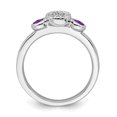 thumbnail image 2 of 925 Sterling Silver Round Amethyst Gerbable Ring Birthstone Février Gemme, 2 of 8