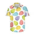 thumbnail image 2 of EQWLJWE Compression Shirt for Men Trendy Easter Day Button Down Shirt Fun Easter Bunny Ear Print Short Sleeve Tropical Holiday Top for Tennis Basketball, 2 of 5
