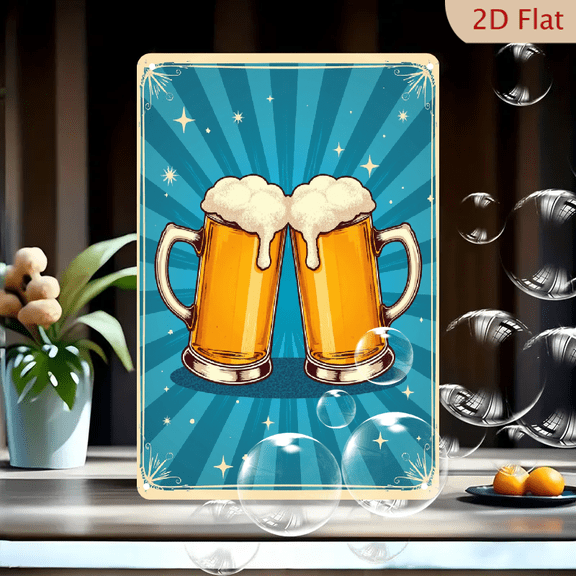 Beer Metal Sign Bar Tin Sign Vintage Art Sign Retro Metal Poster Funny Tin Sign for Bars Pub Playroom Wall Decoration 12x8in