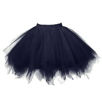 YUEJUIR Womens High Quality Pleated Gauze Short Skirt Adult Tutu Dancing Skirt (black,M)