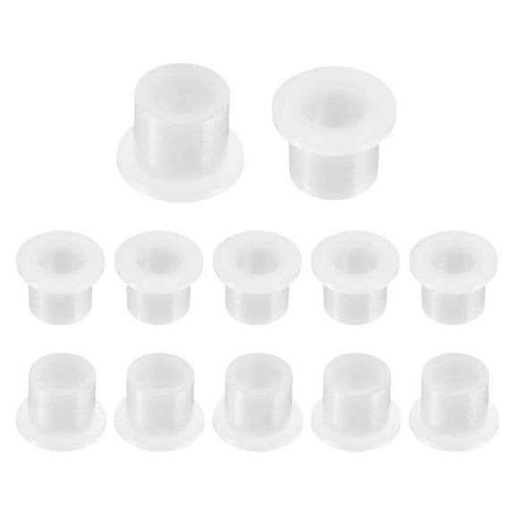 12pcs Flanged Sleeve Bearings Plastic Bushings ID 12.2mm x OD 17mm x Length 16mm Nylon Bushings, White