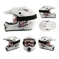 TCMT DOT Motorcycle Helmet for Kids Pink Butterfly White with Goggles