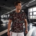 thumbnail image 3 of Wukai Eiffel Tower Print Men's Short-Sleeved Mesh T-Shirt,Quick-Dry Short Sleeve Workout T-Shirt-Small, 3 of 8